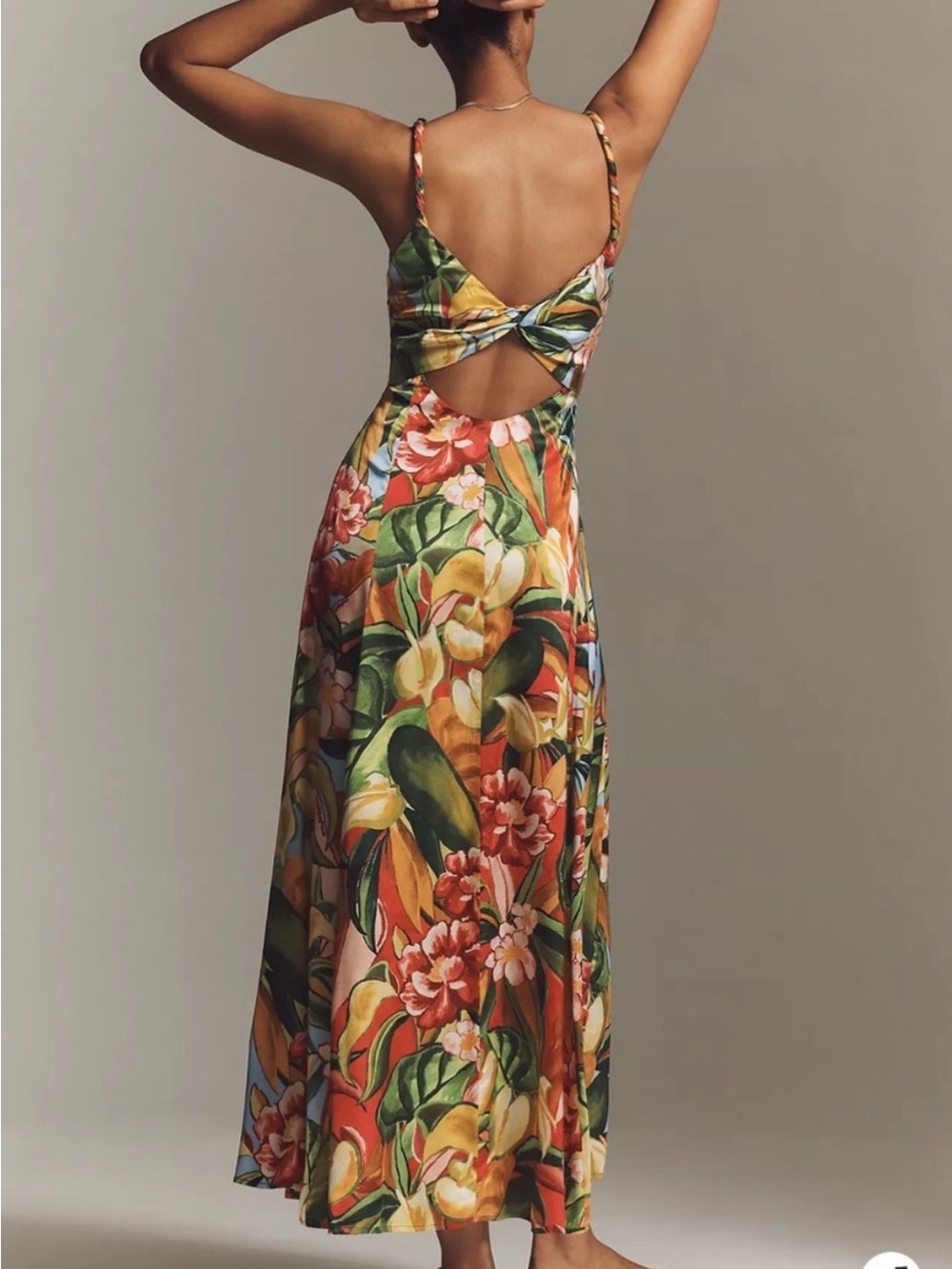 FARM Rio Tropical Floral Maxi Dress in Green, Orange, Yellow - Picture 3 of 3
